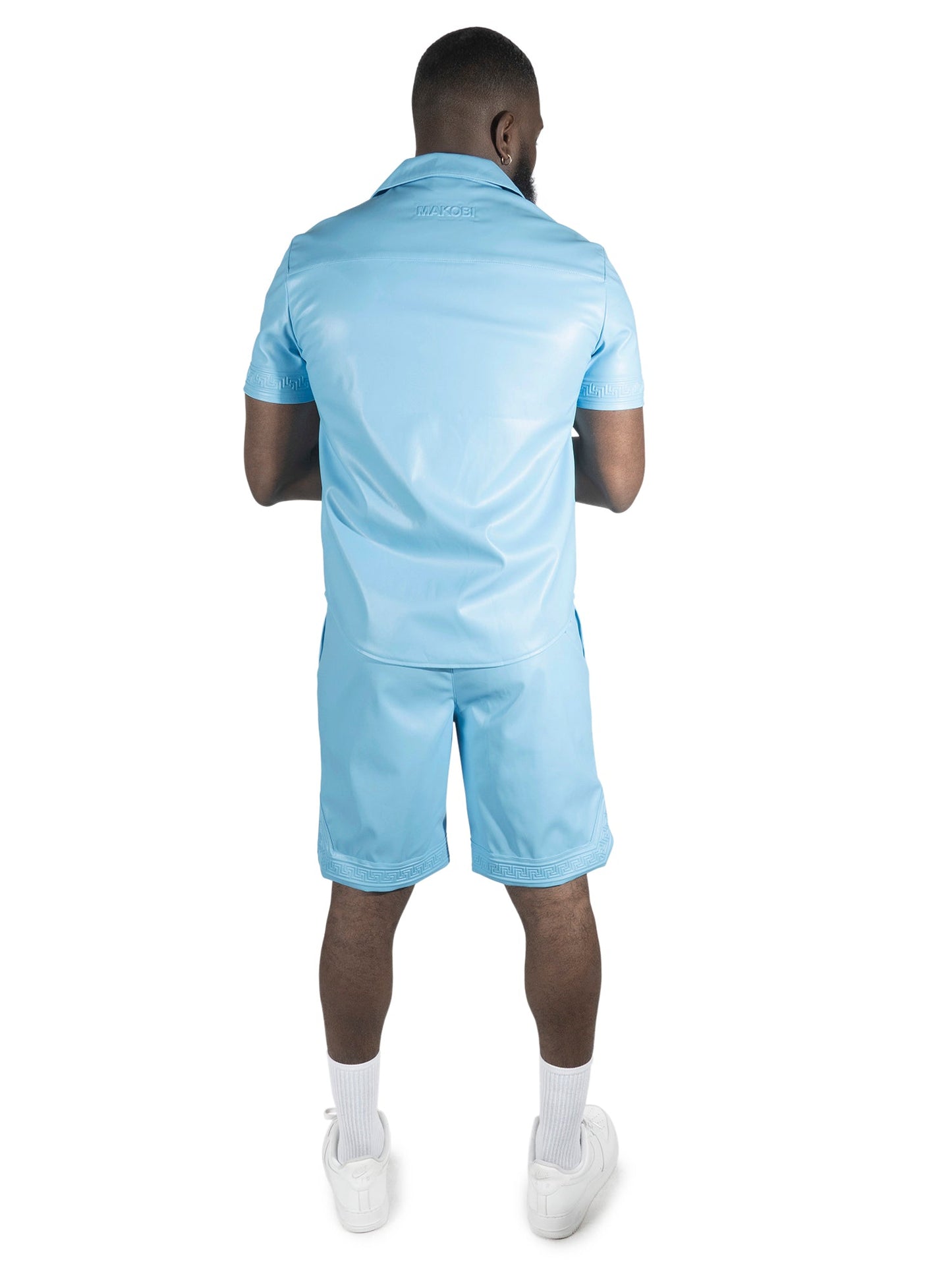 TEEK - M429 Bellucci Vegan Leather Shirt - Blue SHORTS TEEK MJ