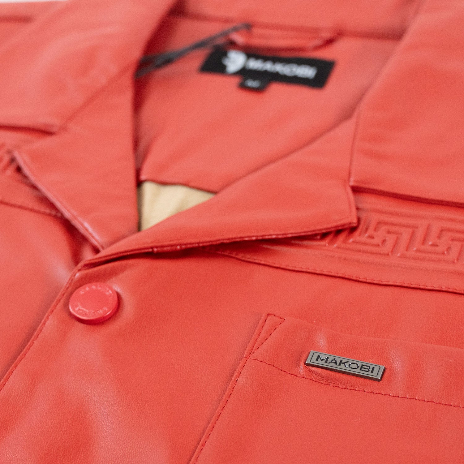 TEEK - M429 Bellucci Vegan Leather Shirt - Red TOPS TEEK MJ