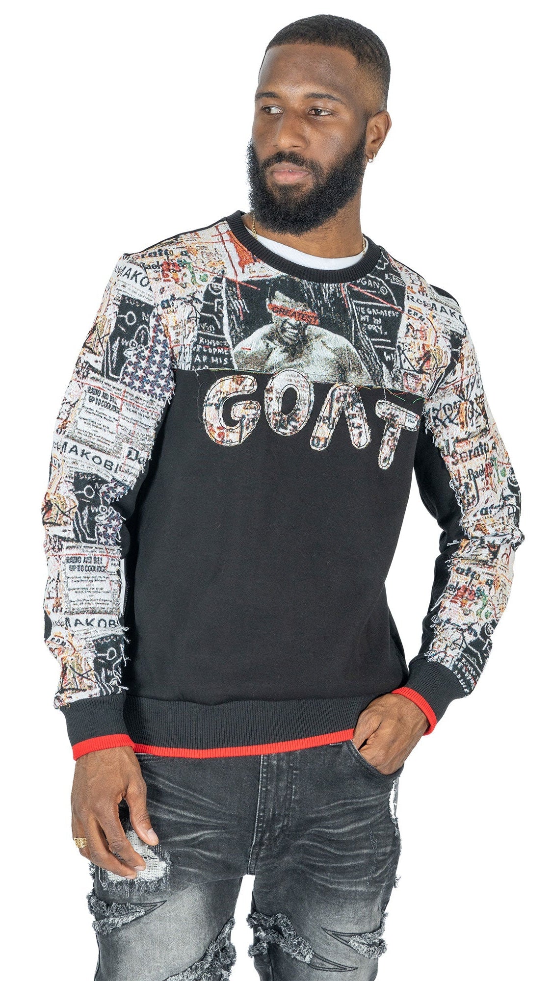 TEEK - M4314 Mohadi GOAT Crewneck - Black TOPS TEEK MJ