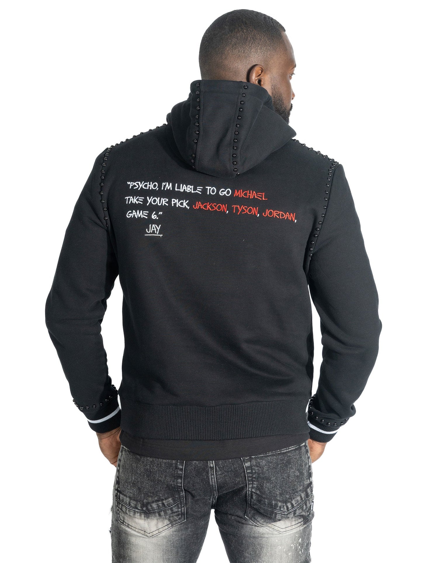 Fleece Hoodie | M4353 Iconic Pull Over - Black Hoodies Makobi Jeans USA