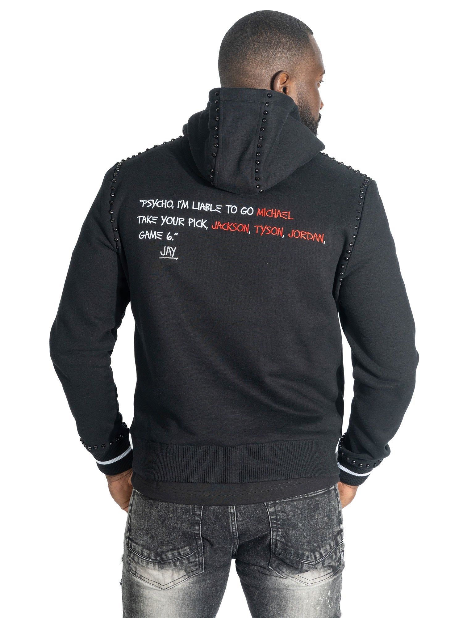 Fleece Hoodie | M4353 Iconic Pull Over - Black Hoodies Makobi Jeans USA