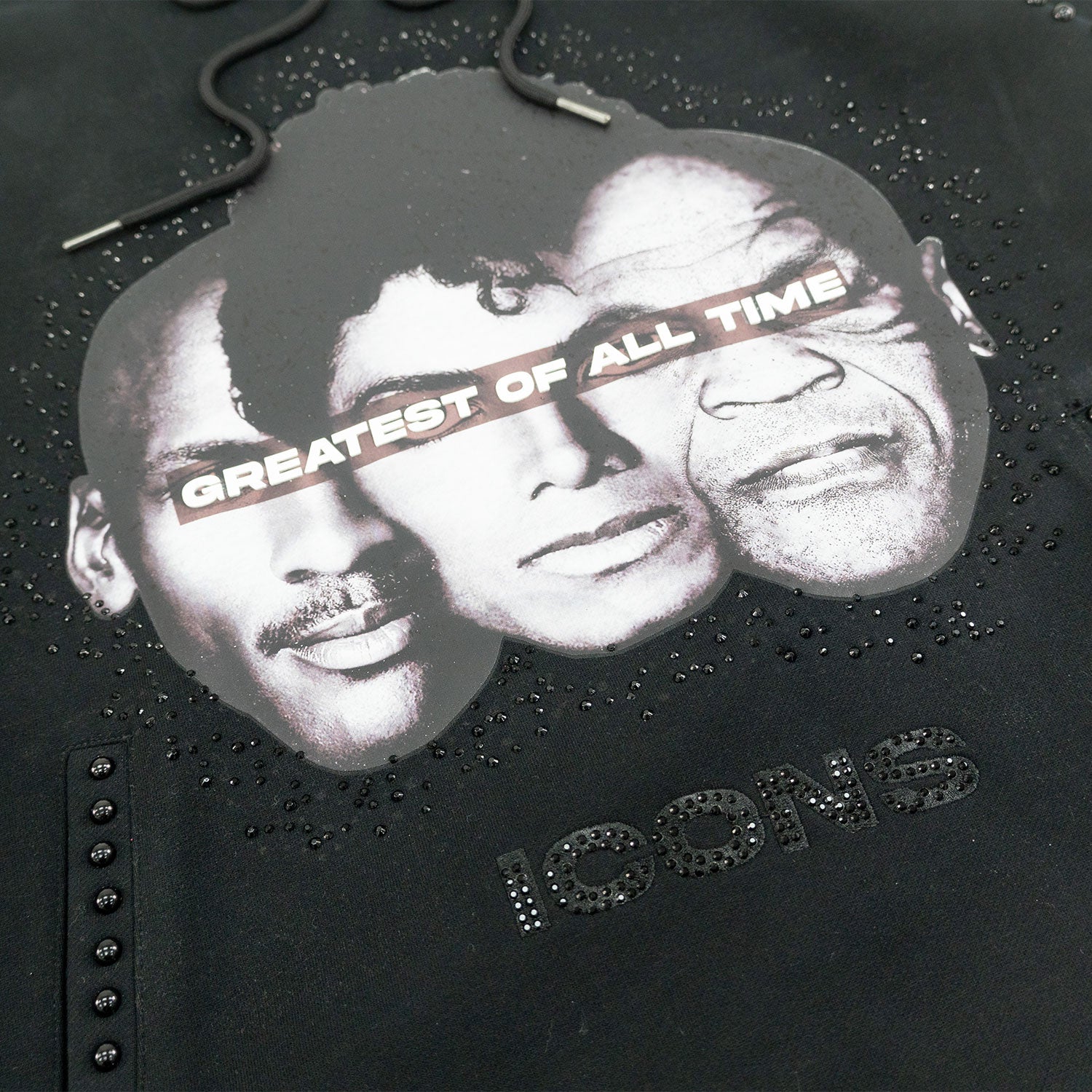 Fleece Hoodie | M4353 Iconic Pull Over - Black Hoodies Makobi Jeans USA