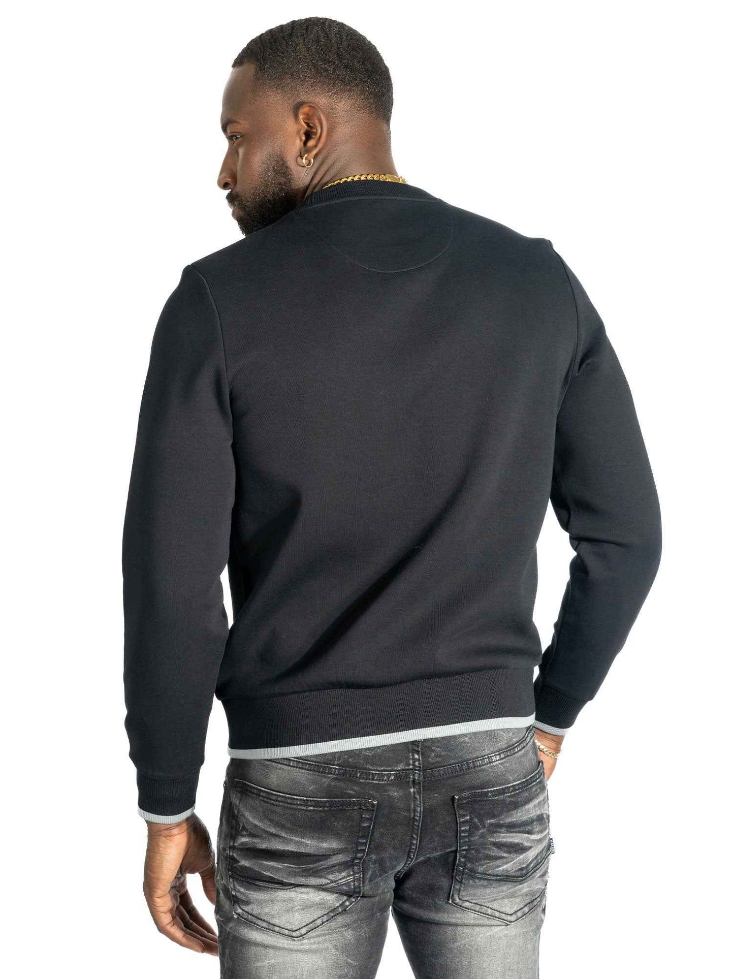 Sweatshirt | M4355 Lorenzo MK Crewneck - Black Sweatshirt Makobi Jeans USA