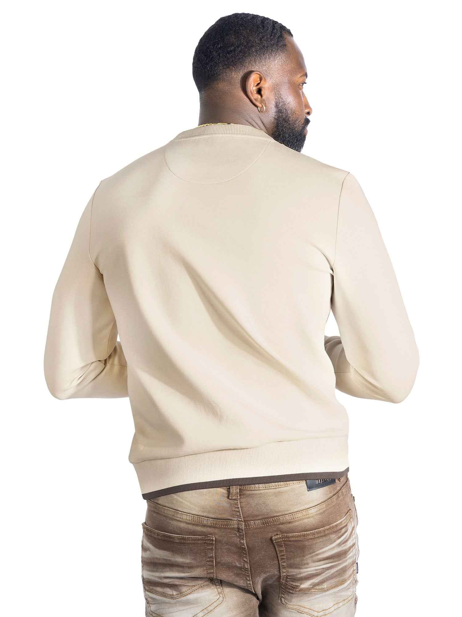 TEEKM- Sweatshirt | M4355 Lorenzo MK Crewneck - Khaki TOPS TEEK MJ
