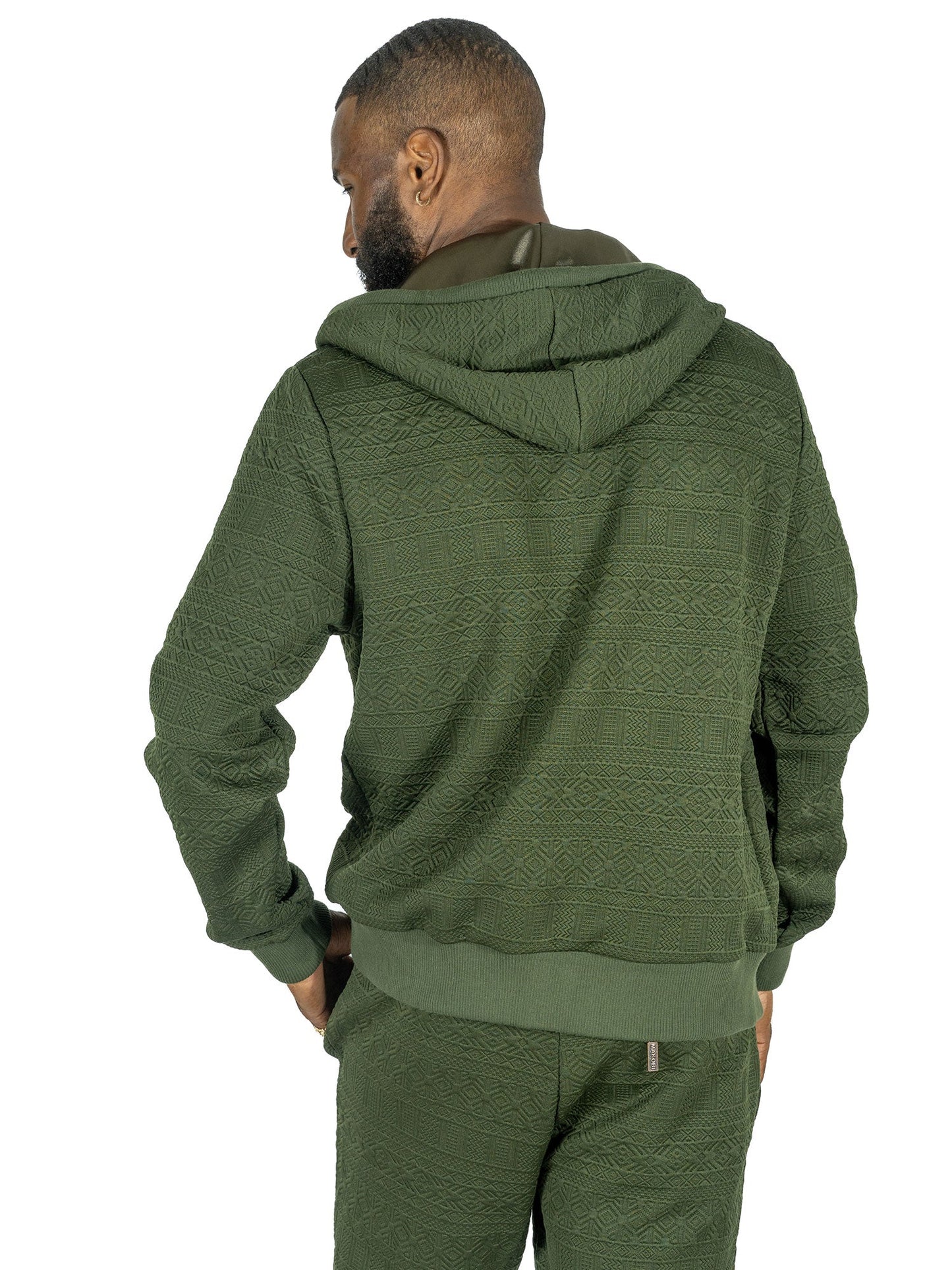 TEEK - M4356 Berteli Jacquard Hoody Set - Olive SET TEEK MJ
