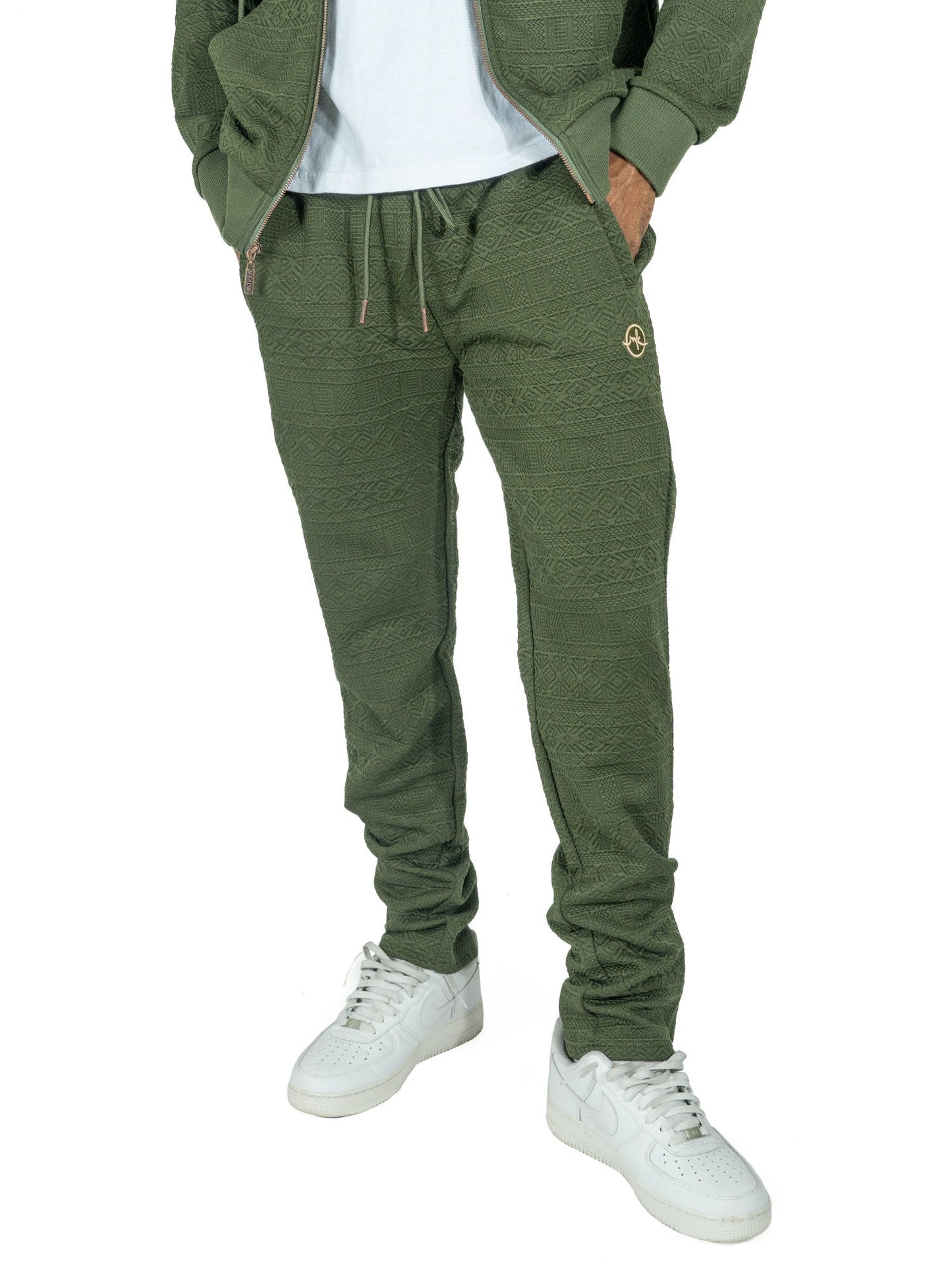 TEEK - M4356 Berteli Jacquard Hoody Set - Olive SET TEEK MJ