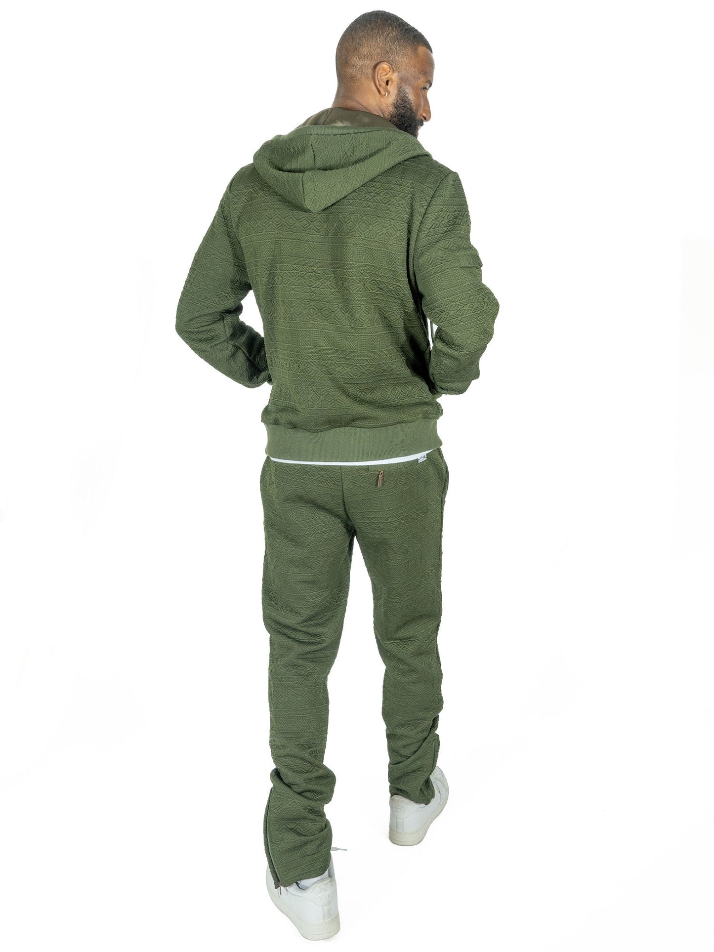 TEEK - M4356 Berteli Jacquard Hoody Set - Olive SET TEEK MJ