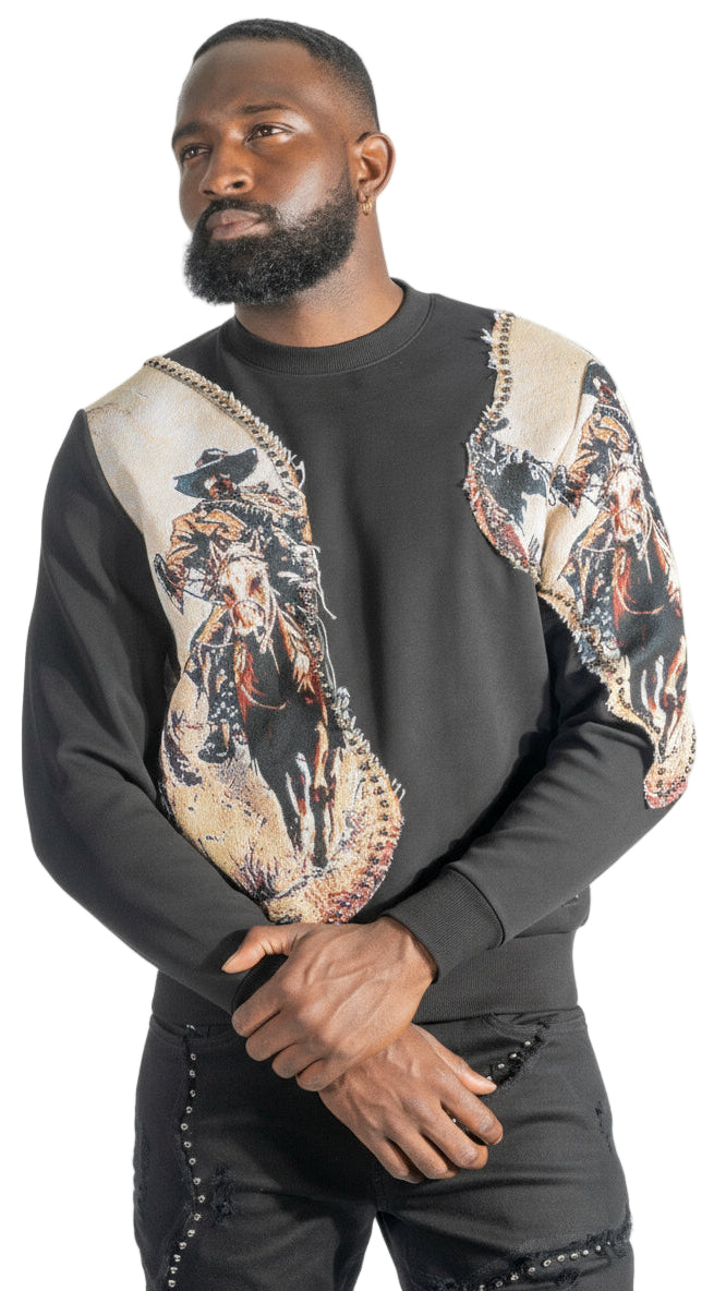 TEEK - Sweatshirt | M4374 Ferdoni Crewneck - Black TOPS TEEK MJ