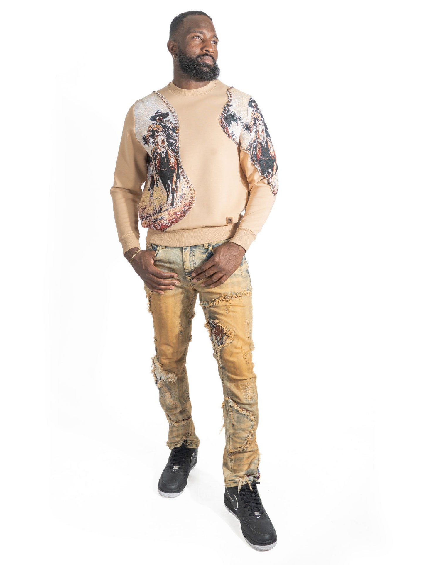 TEEK - Sweatshirt | M4374 Ferdoni Crewneck - Khaki TOPS TEEK MJ