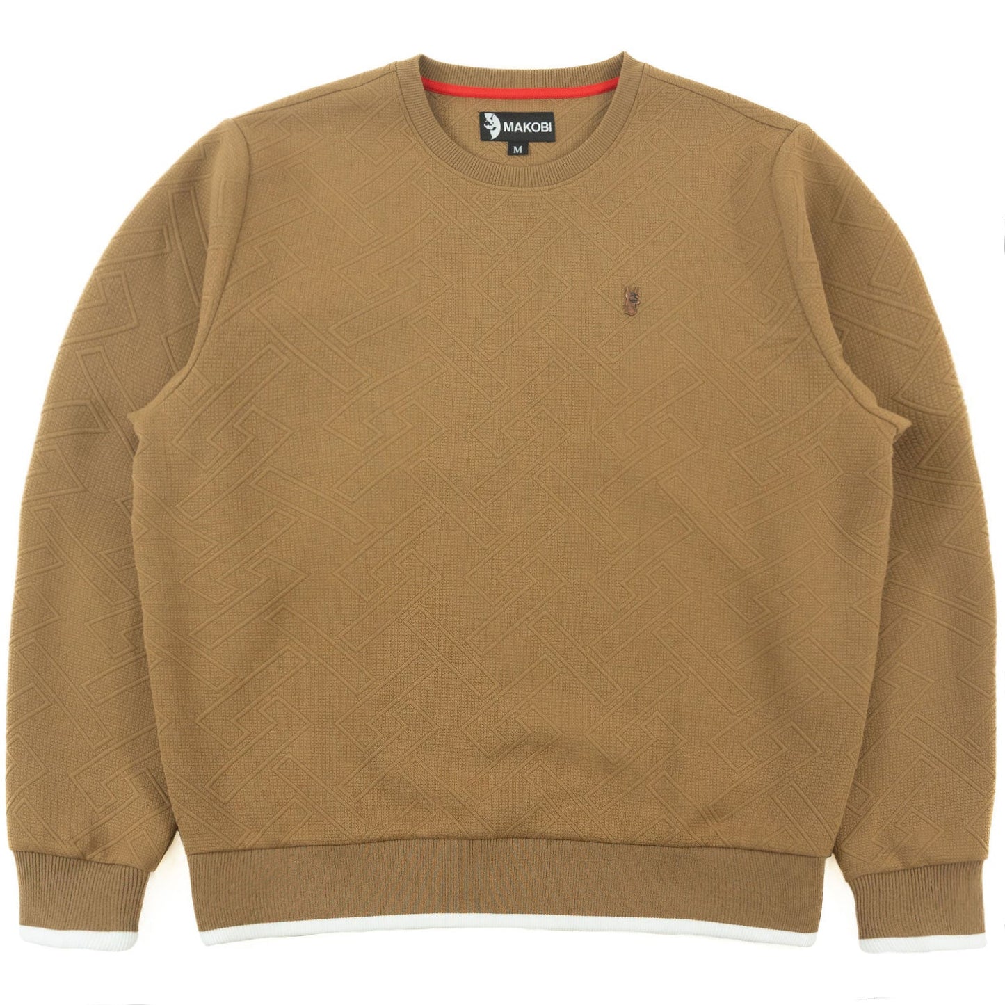 TEEK - M4390 Beanchi Jacquard Crewneck - Mocha TOPS TEEK MJ M MOCHA