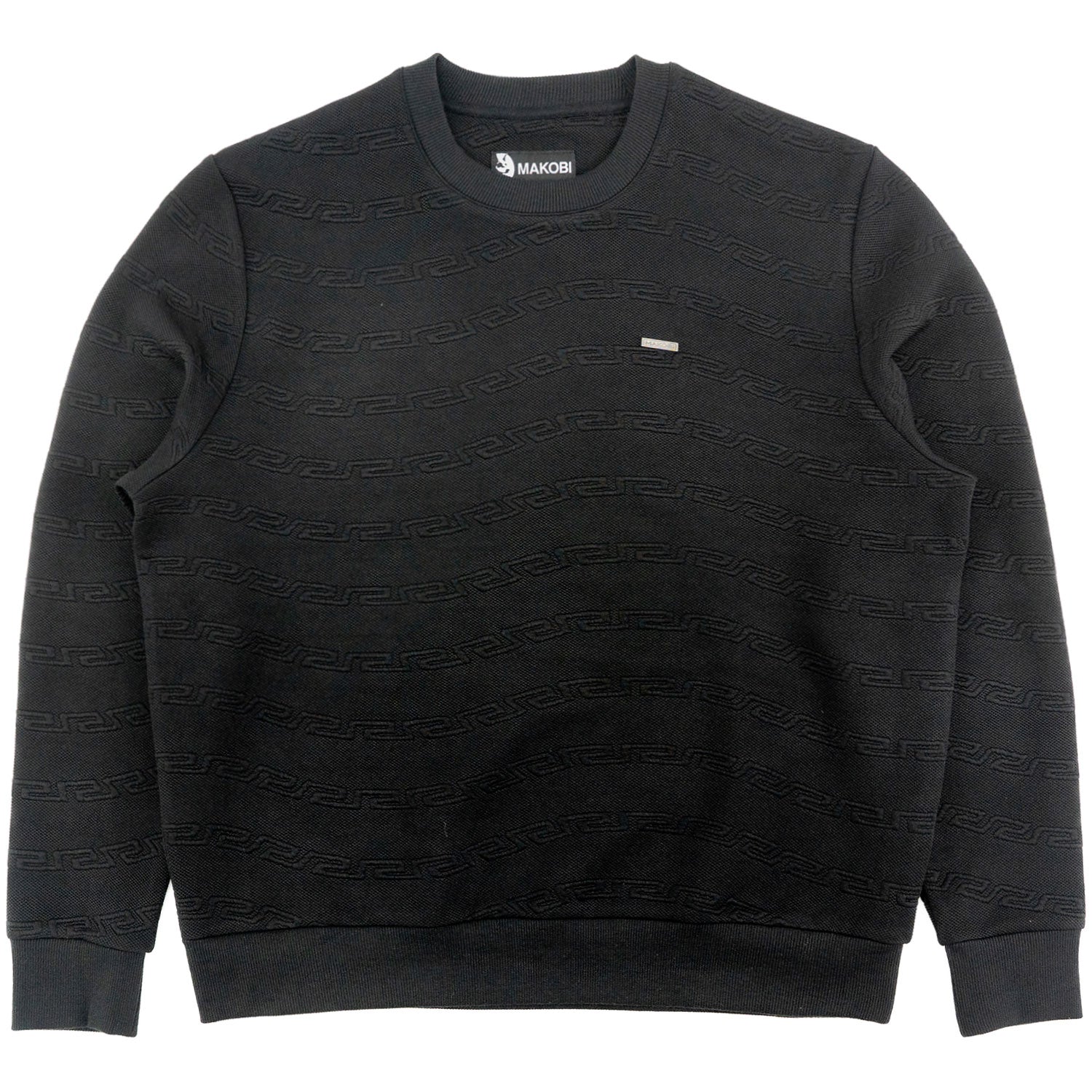 Sweatshirt | M4412 Bianco Crewneck - Black Sweatshirt Makobi Jeans USA
