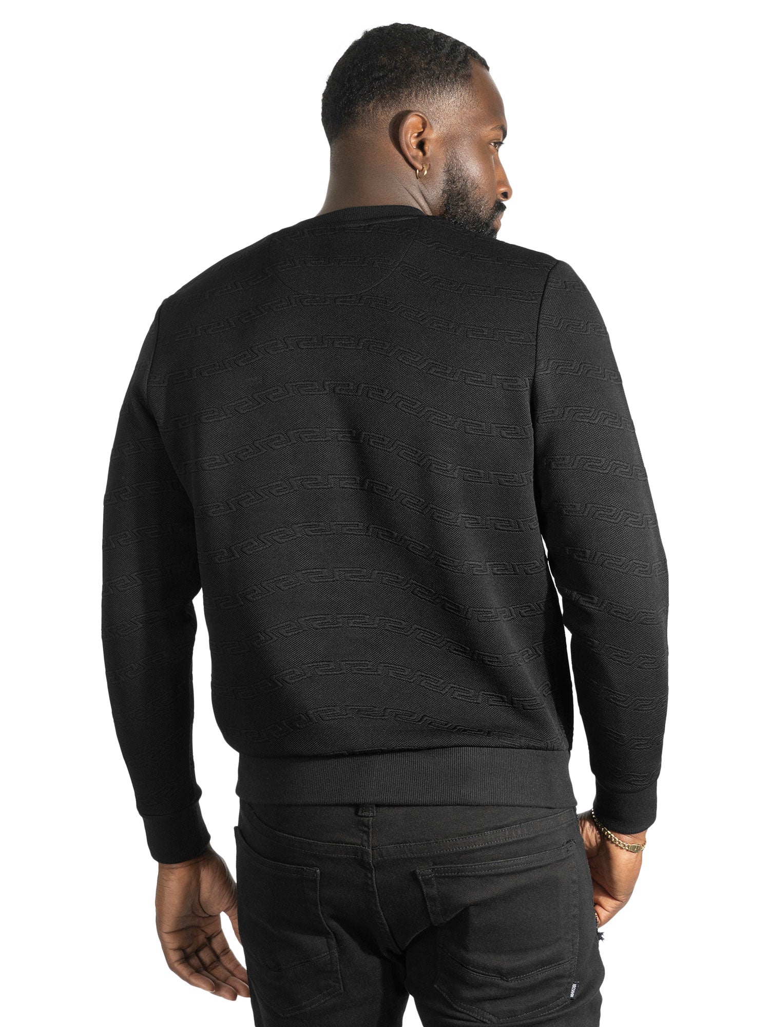 Sweatshirt | M4412 Bianco Crewneck - Black Sweatshirt Makobi Jeans USA
