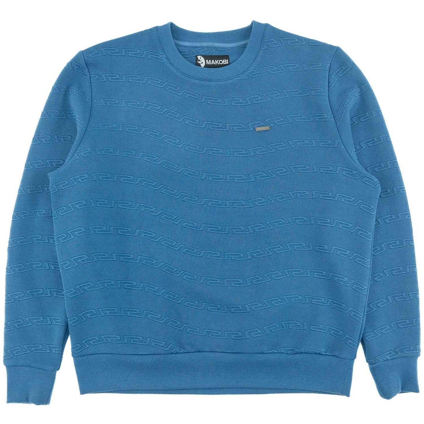 Sweatshirt | M4412 Bianco Crewneck - Blue Sweatshirt Makobi Jeans USA