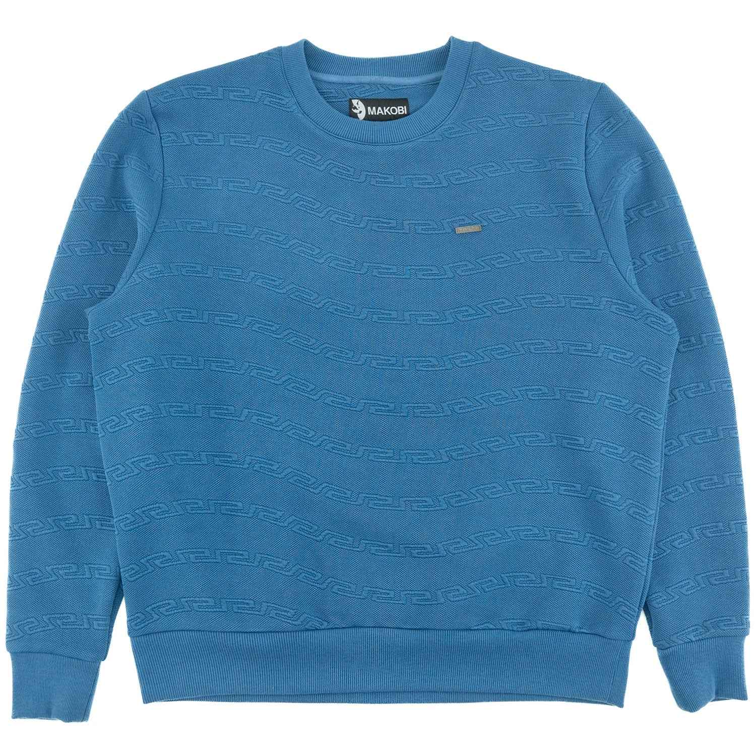Sweatshirt | M4412 Bianco Crewneck - Blue Sweatshirt Makobi Jeans USA