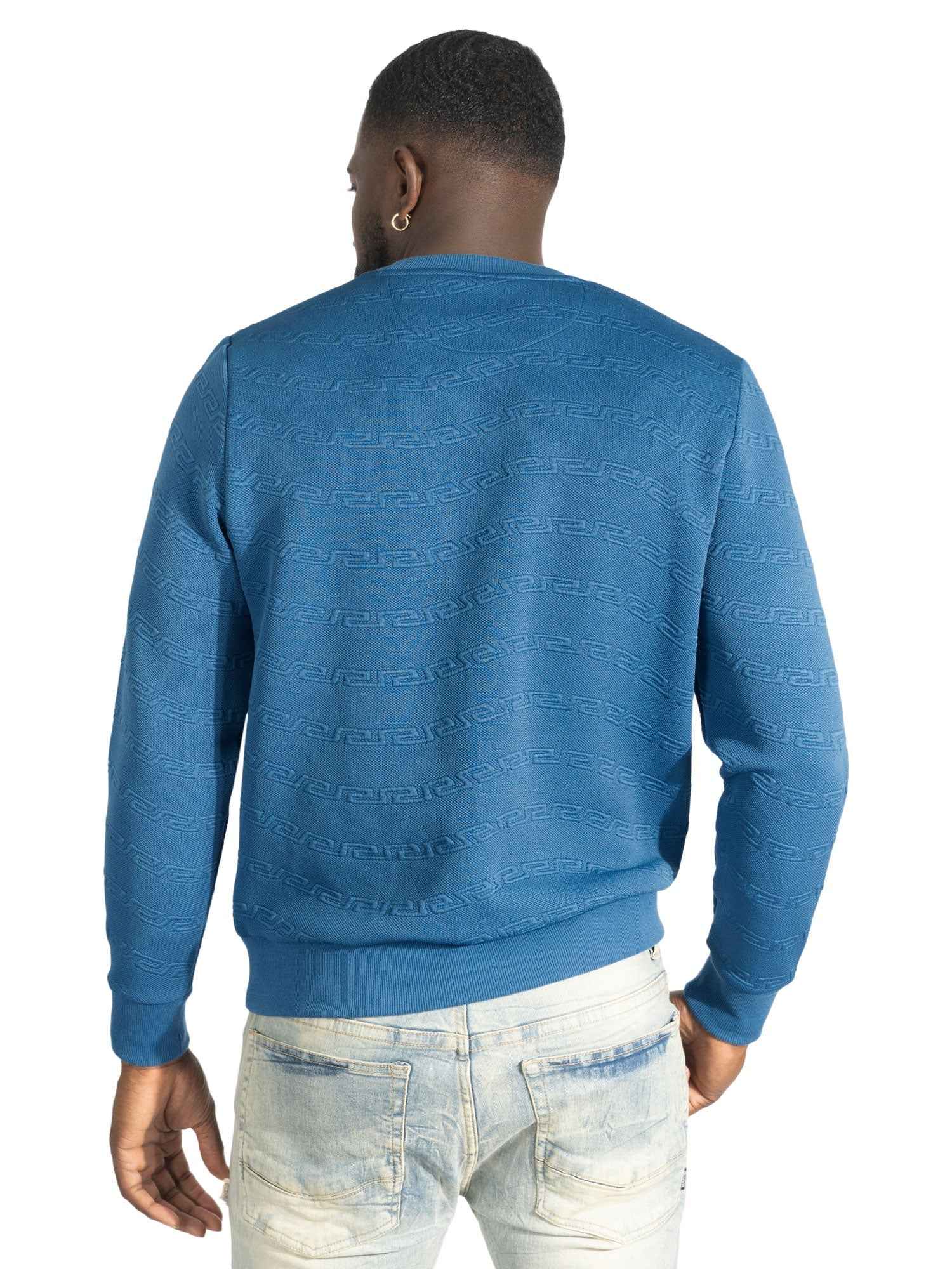 Sweatshirt | M4412 Bianco Crewneck - Blue Sweatshirt Makobi Jeans USA