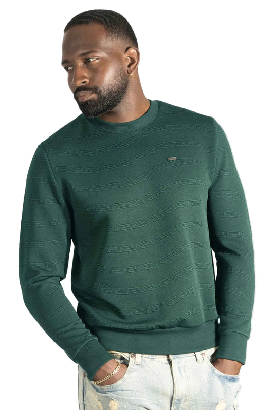 Sweatshirt | M4412 Bianco Crewneck - Green Sweatshirt Makobi Jeans USA
