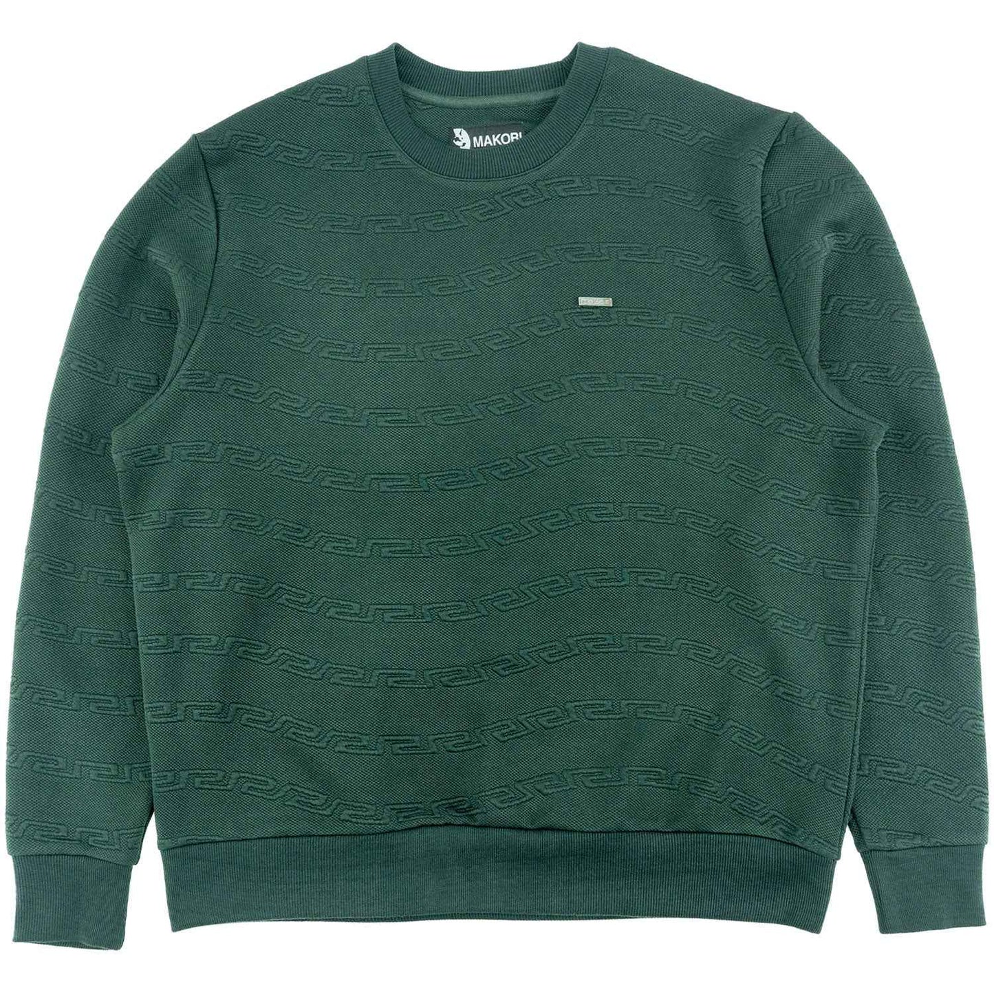 Sweatshirt | M4412 Bianco Crewneck - Green Sweatshirt Makobi Jeans USA