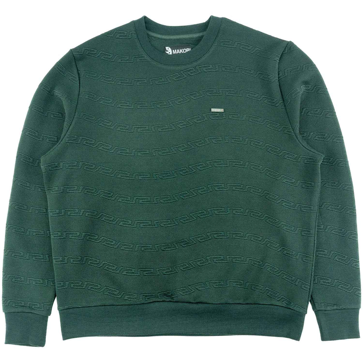 Sweatshirt | M4412 Bianco Crewneck - Green Sweatshirt Makobi Jeans USA