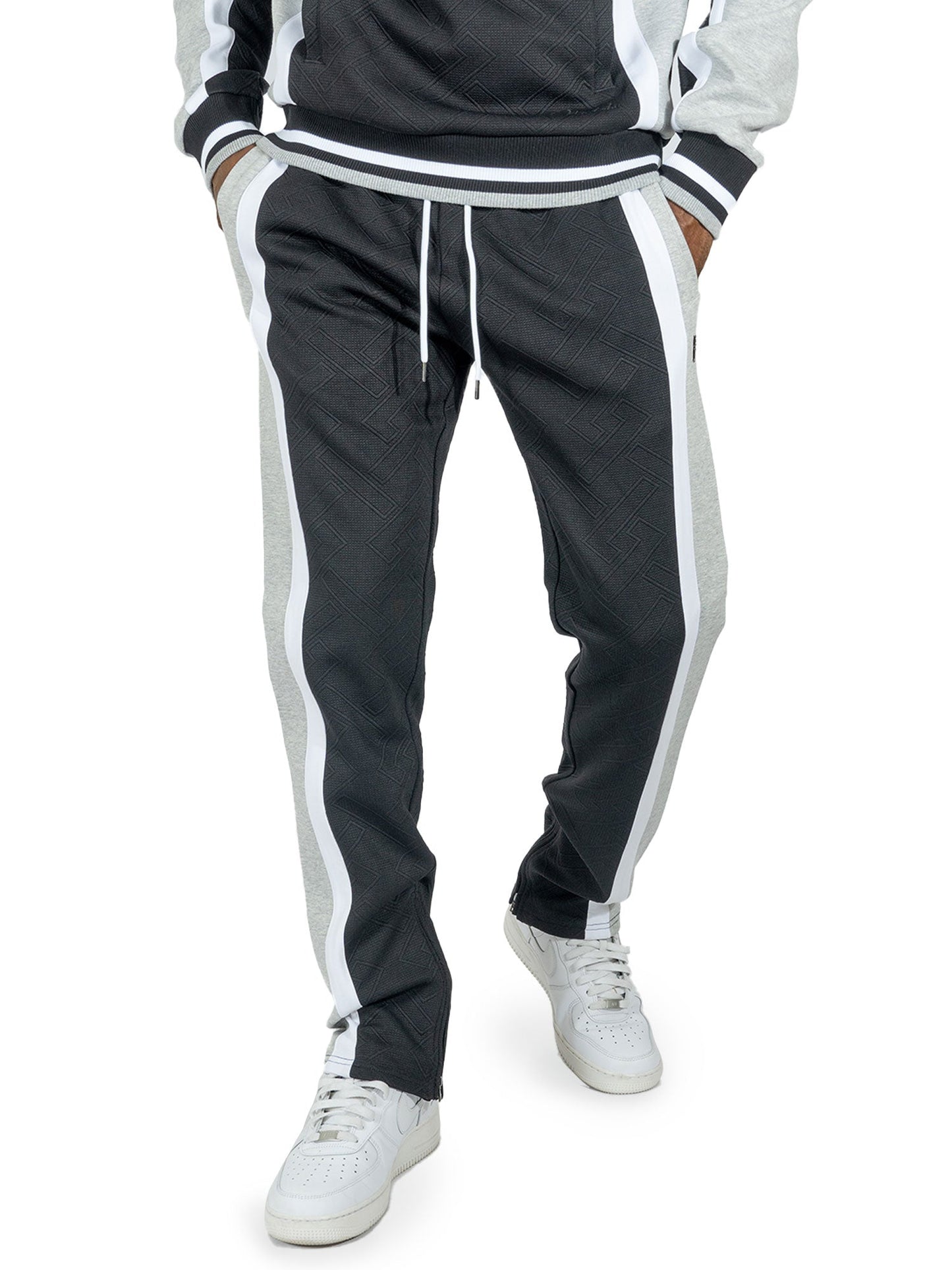 TEEK - M4490 Beanchi Jacquard Hoody Set - Black SET TEEK MJ