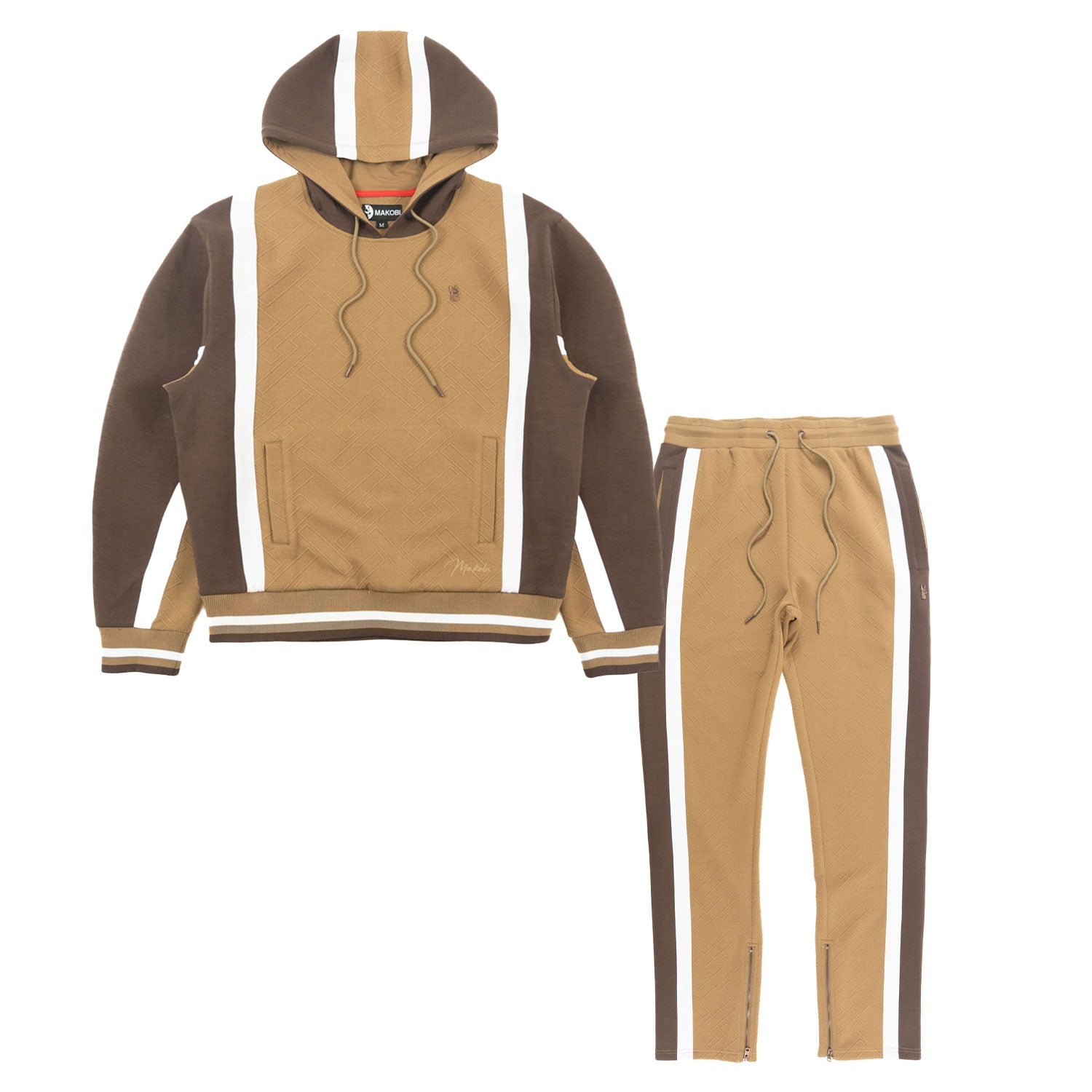 TEEK - M4490 Beanchi Jacquard Hoody Set - Mocha SET TEEK MJ M MOCHA