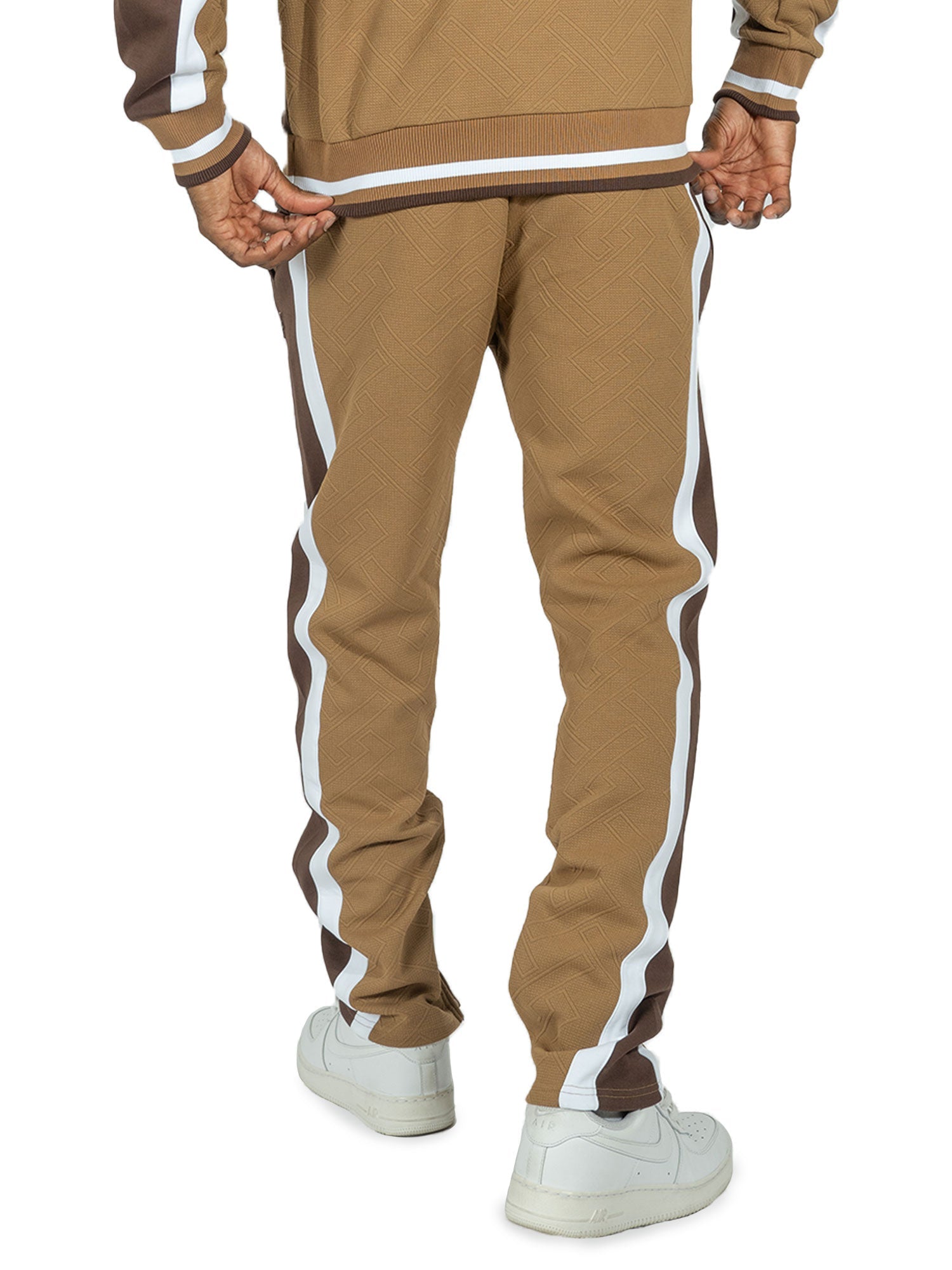 TEEK - M4490 Beanchi Jacquard Hoody Set - Mocha SET TEEK MJ
