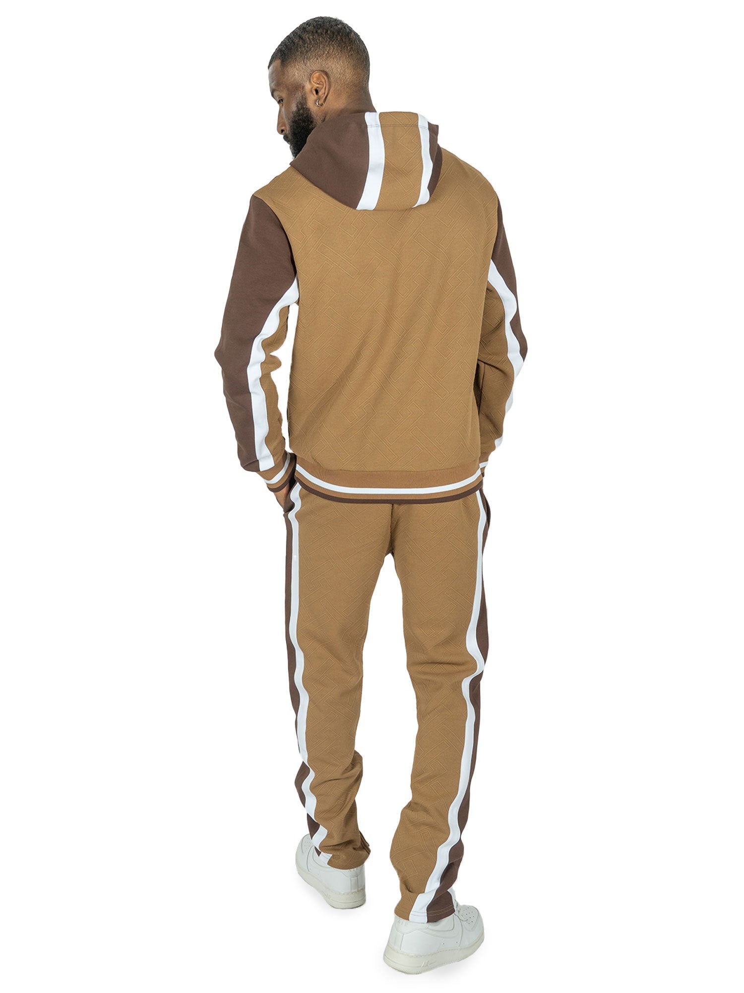 TEEK - M4490 Beanchi Jacquard Hoody Set - Mocha SET TEEK MJ