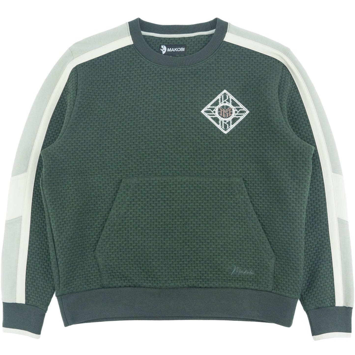 TEEK - Sweatshirt | M4555 Lorenzo Jacquard Crewneck - Green TOPS TEEK MJ M Green