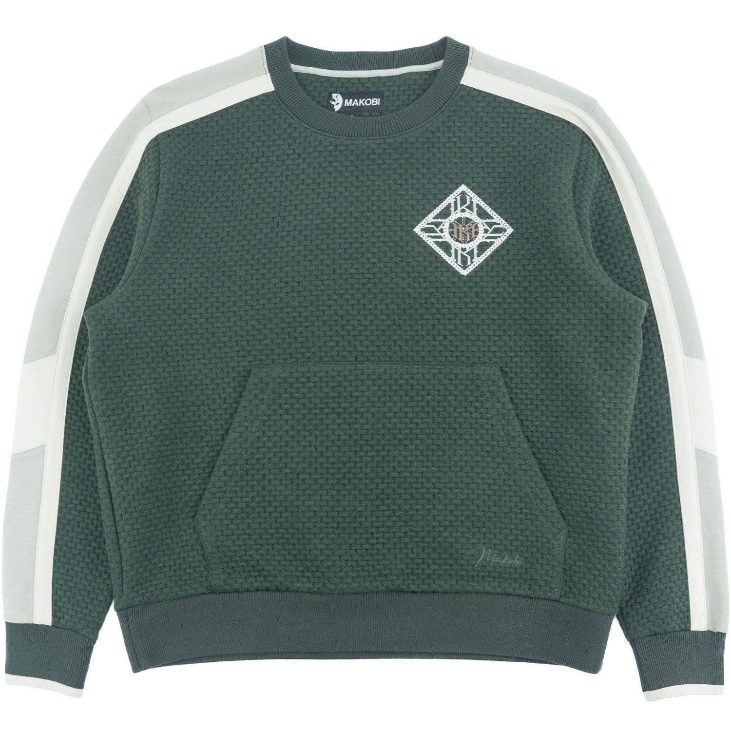 TEEK - Sweatshirt | M4555 Lorenzo Jacquard Crewneck - Green TOPS TEEK MJ M Green