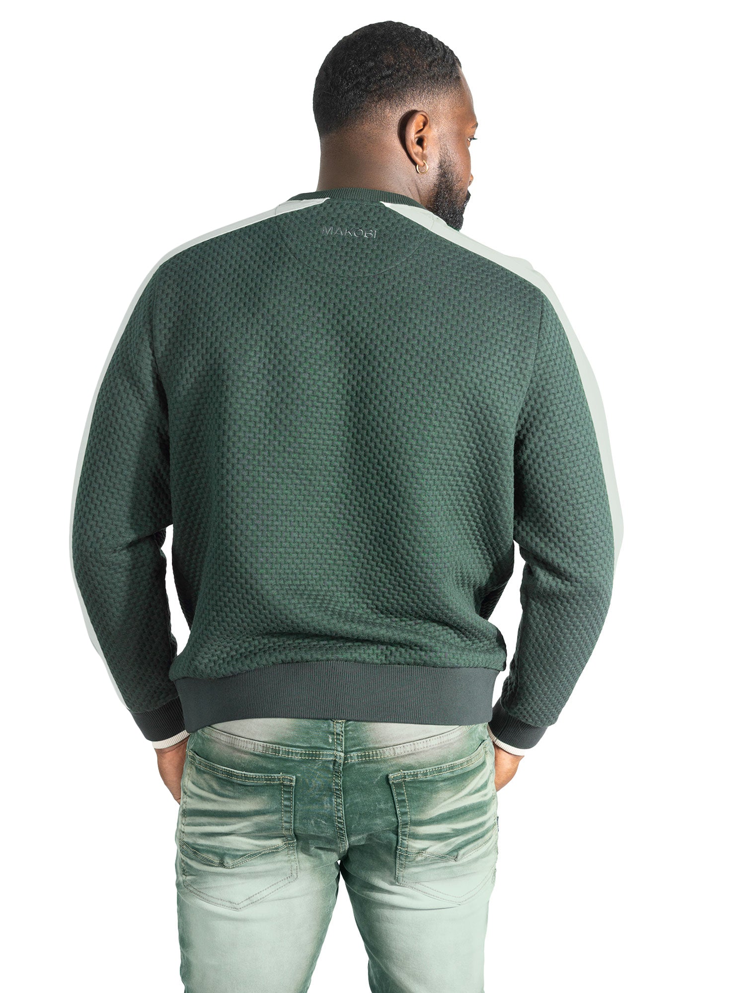 TEEK - Sweatshirt | M4555 Lorenzo Jacquard Crewneck - Green TOPS TEEK MJ