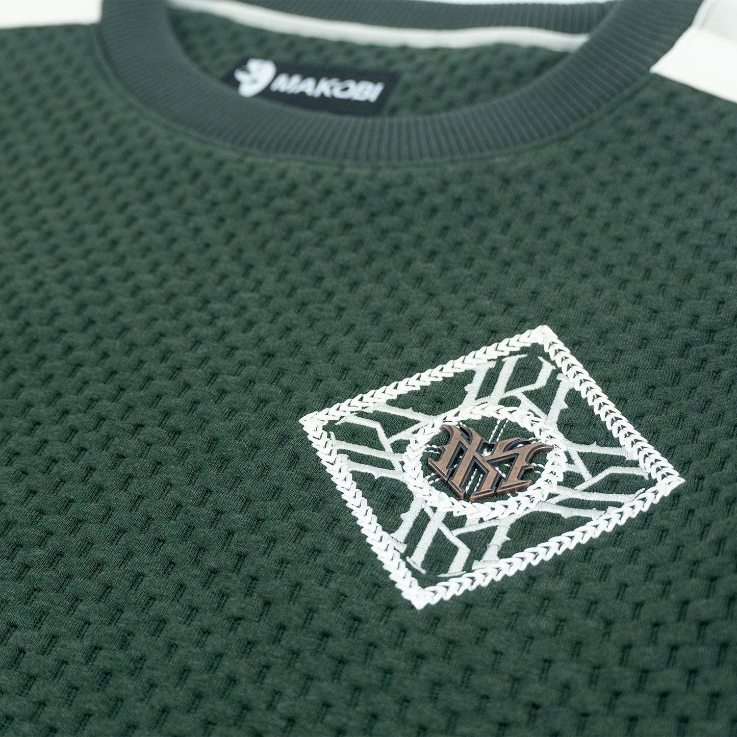 TEEK - Sweatshirt | M4555 Lorenzo Jacquard Crewneck - Green TOPS TEEK MJ
