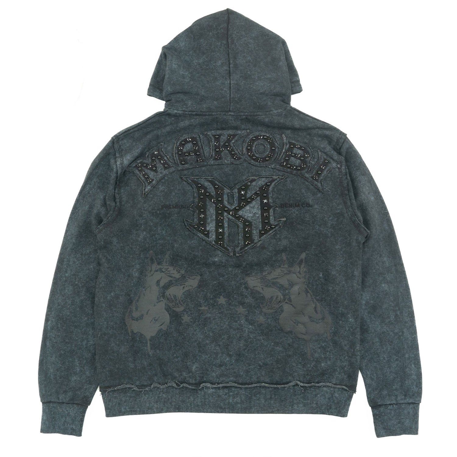 Fleece Hoodie | M4557 Sartoni Pull Over - Black Hoodies Makobi Jeans USA