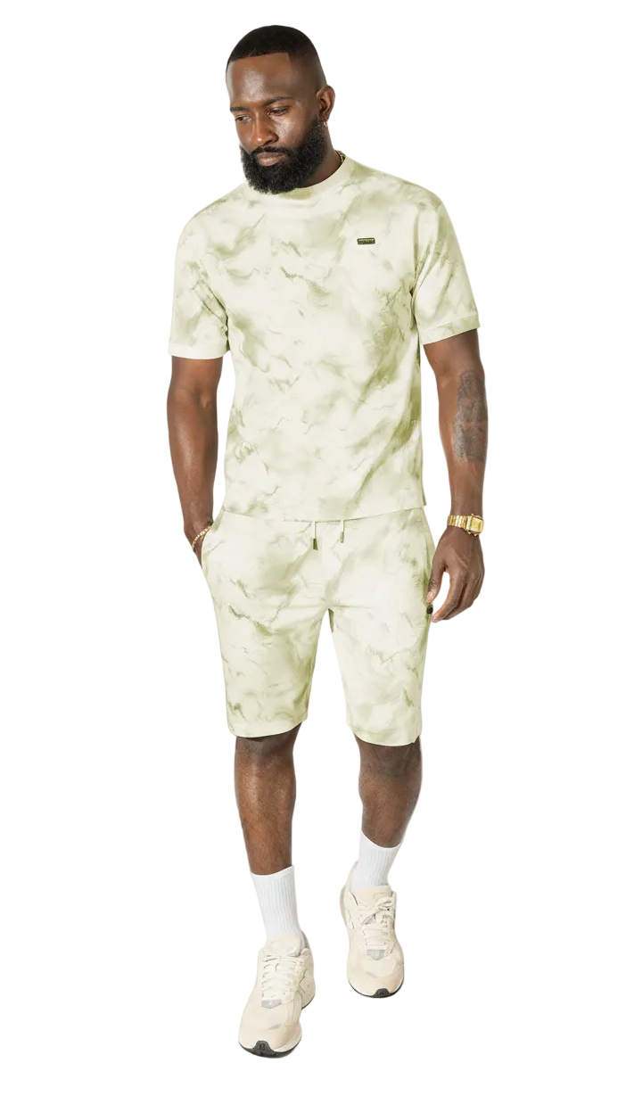 M456 Amato Short Set - Natural Outfit Sets Makobi Jeans USA