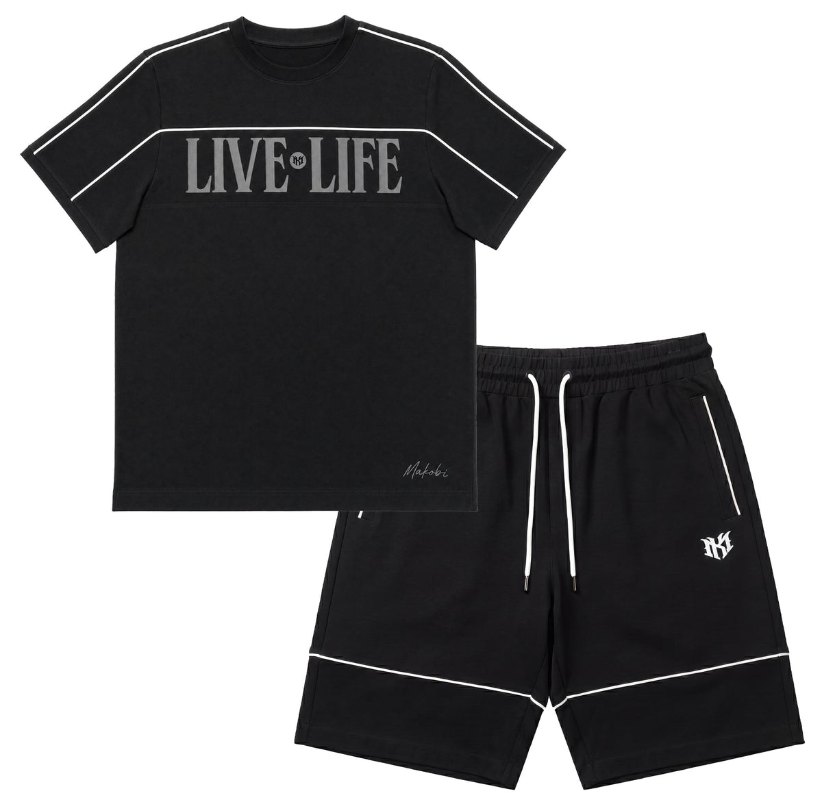 M459 Live Life T-shirt - Black T-shirt Makobi Jeans USA