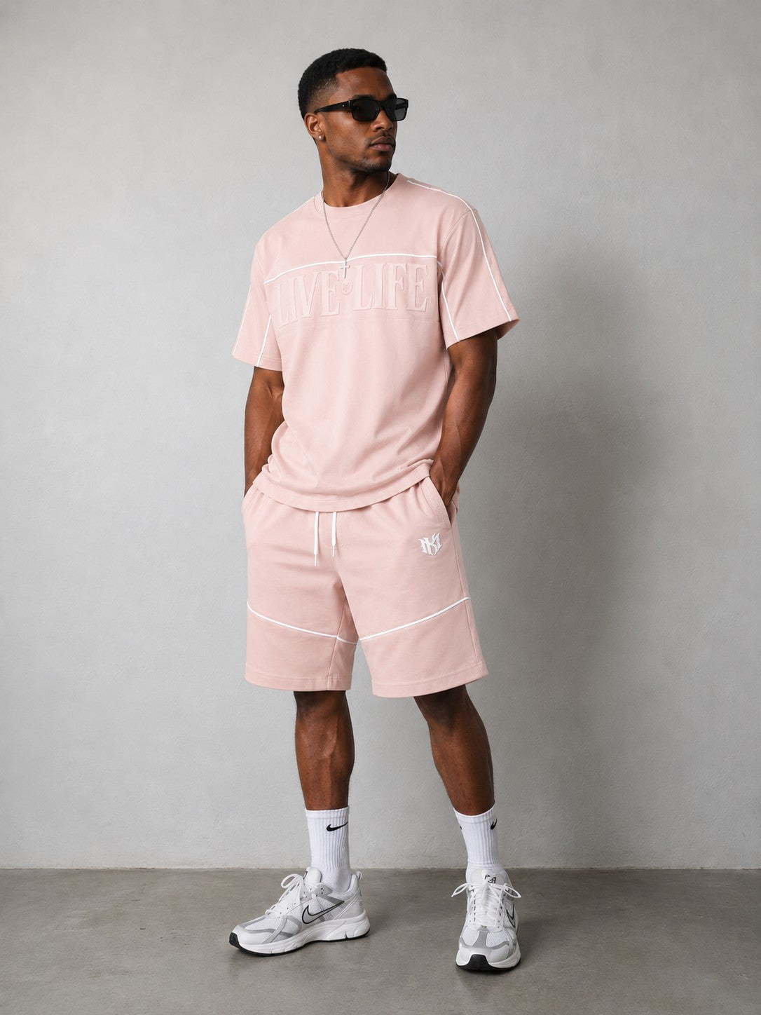M659 Live Life Shorts - Pink Shorts Makobi Jeans USA PINK M