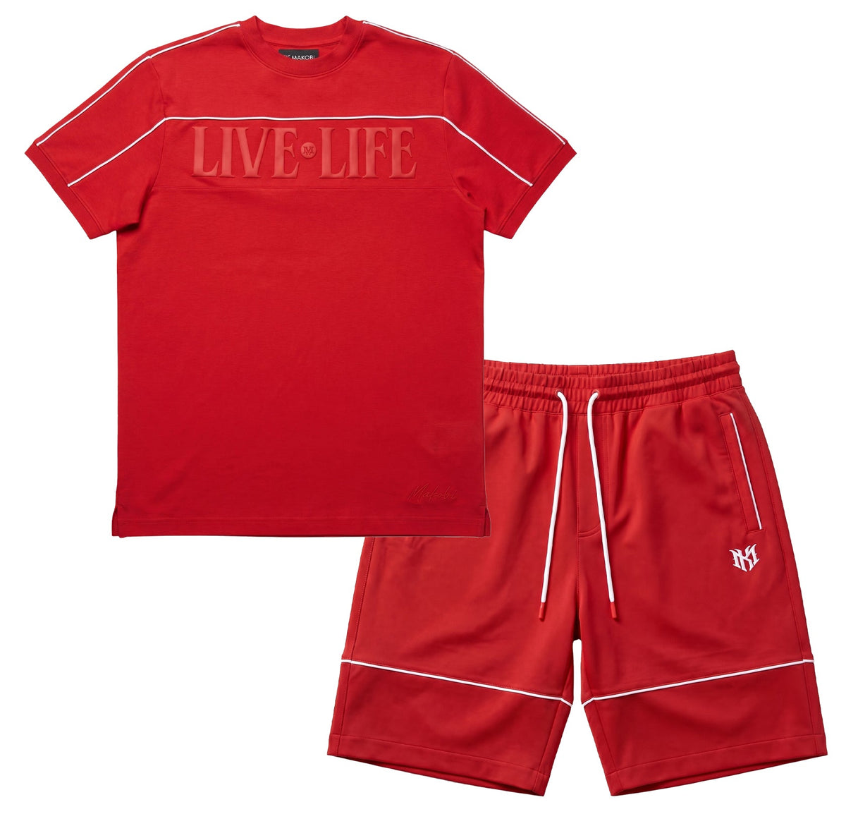M459 Live Life T-shirt - Red T-shirt Makobi Jeans USA
