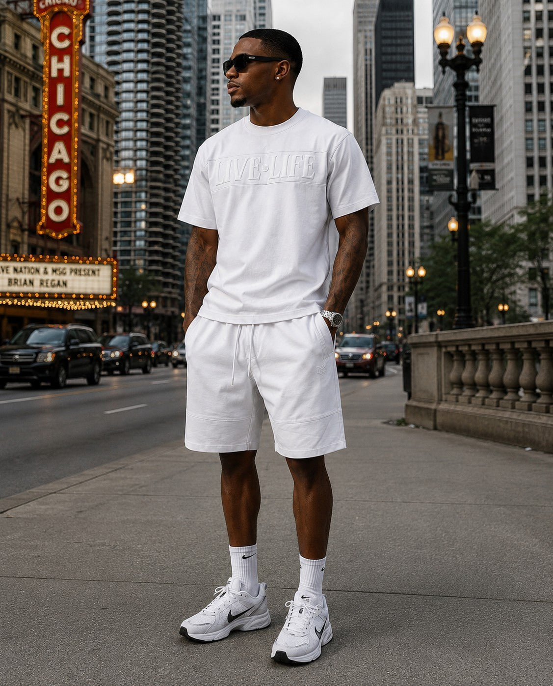 M459 Live Life T-shirt - White T-shirt Makobi Jeans USA