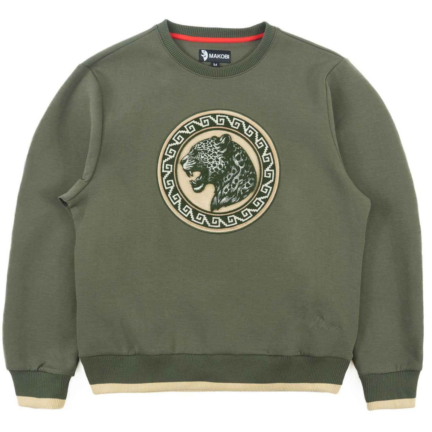 M4590 Pantera Crewneck Sweatshirt - Olive Sweatshirt Makobi Jeans USA