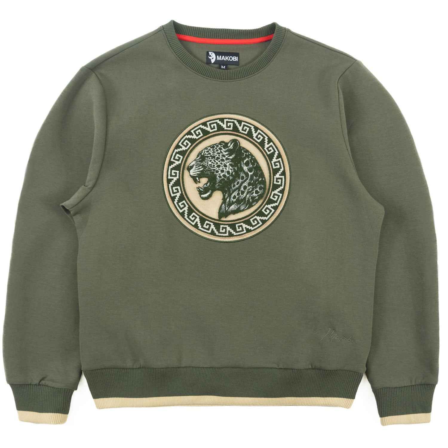 M4590 Pantera Crewneck Sweatshirt - Olive Sweatshirt Makobi Jeans USA