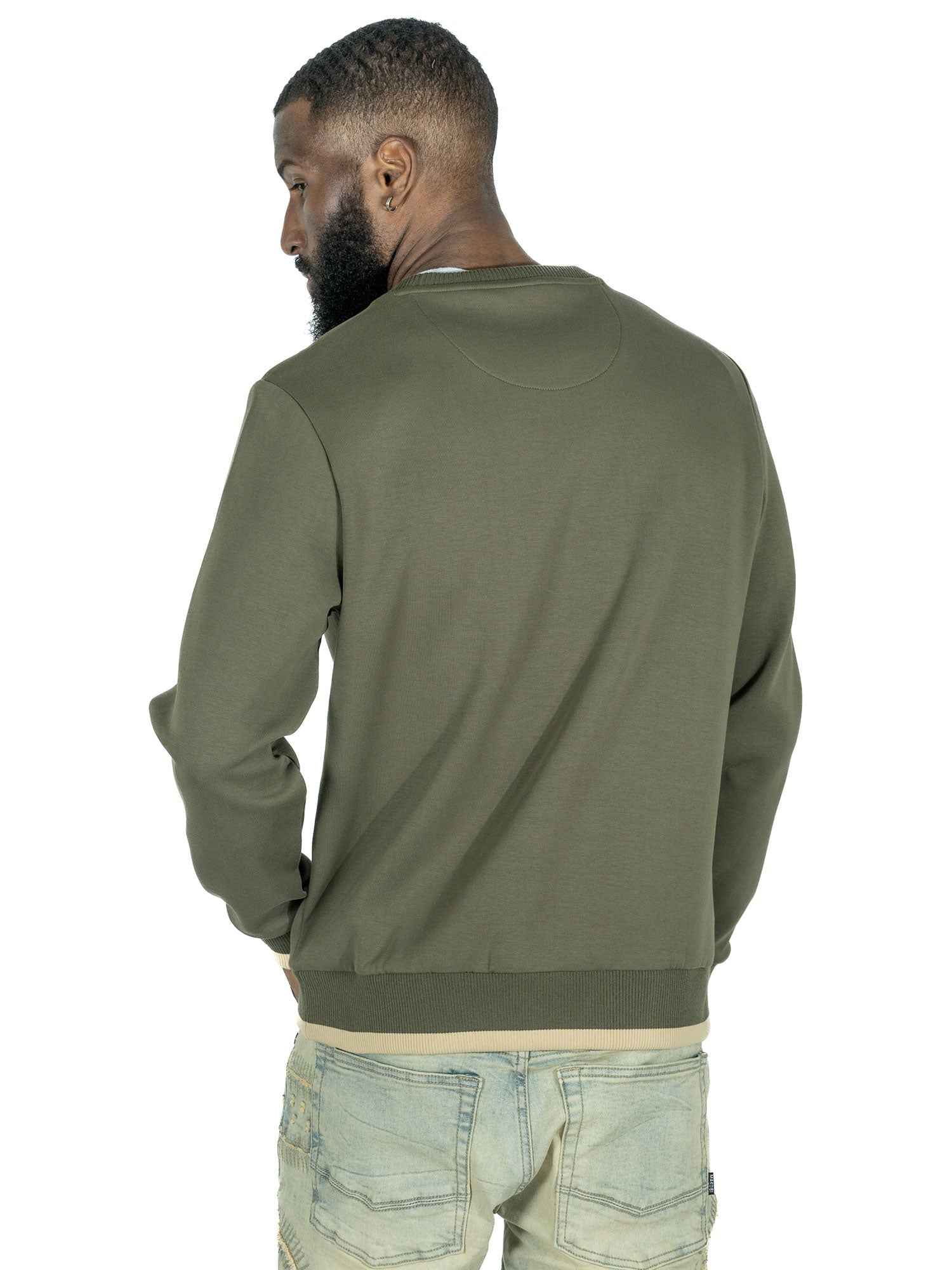 M4590 Pantera Crewneck Sweatshirt - Olive Sweatshirt Makobi Jeans USA
