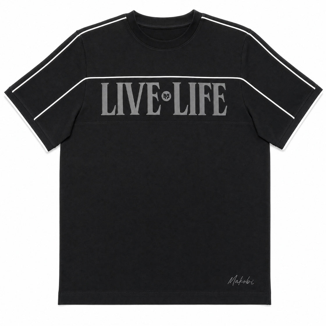 M459 Live Life T-shirt - Black T-shirt Makobi Jeans USA