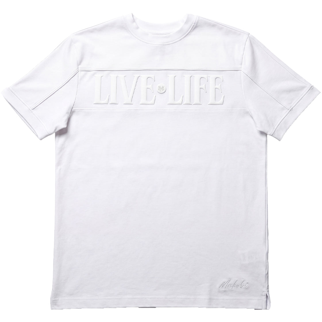 M459 Live Life T-shirt - White T-shirt Makobi Jeans USA