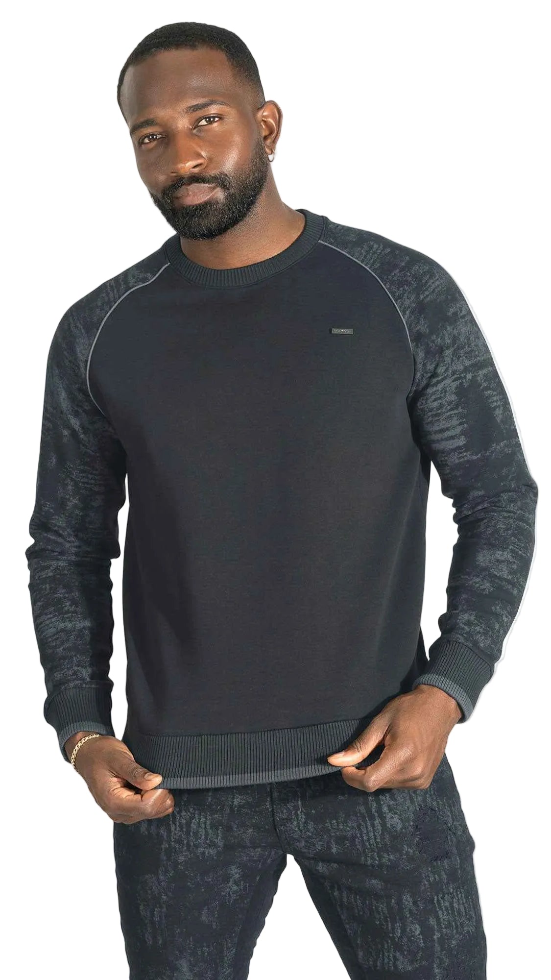 Sweatshirt | M4902 Bernardi Crewneck - Black Sweatshirt Makobi Jeans USA