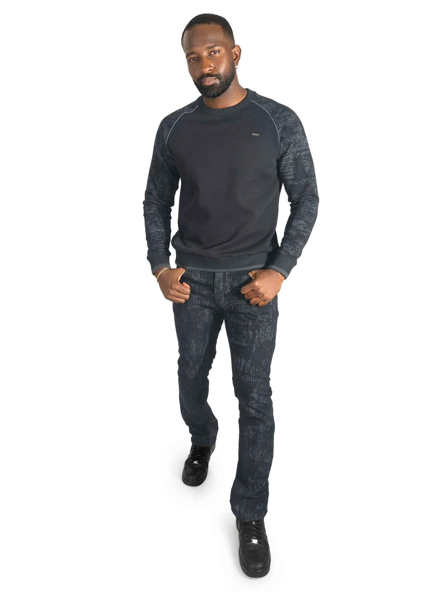 Sweatshirt | M4902 Bernardi Crewneck - Black Sweatshirt Makobi Jeans USA