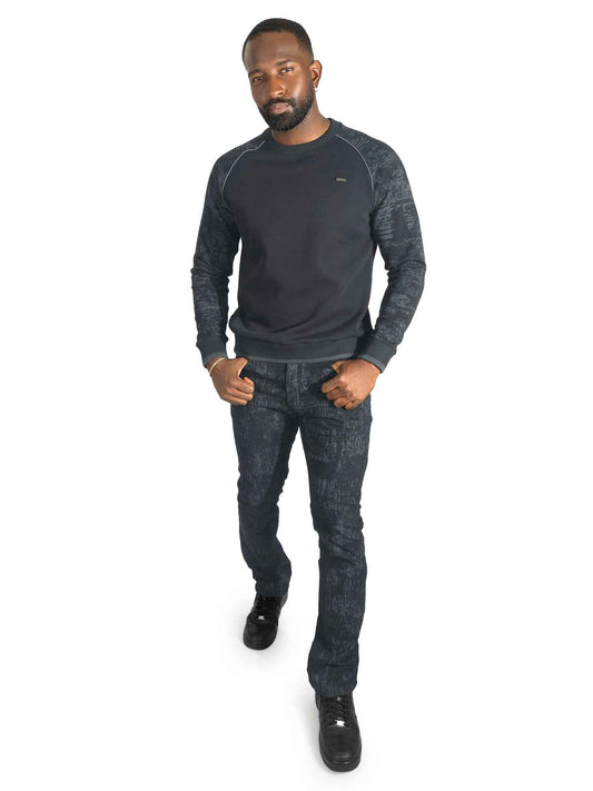 Sweatshirt | M4902 Bernardi Crewneck - Black Sweatshirt Makobi Jeans USA