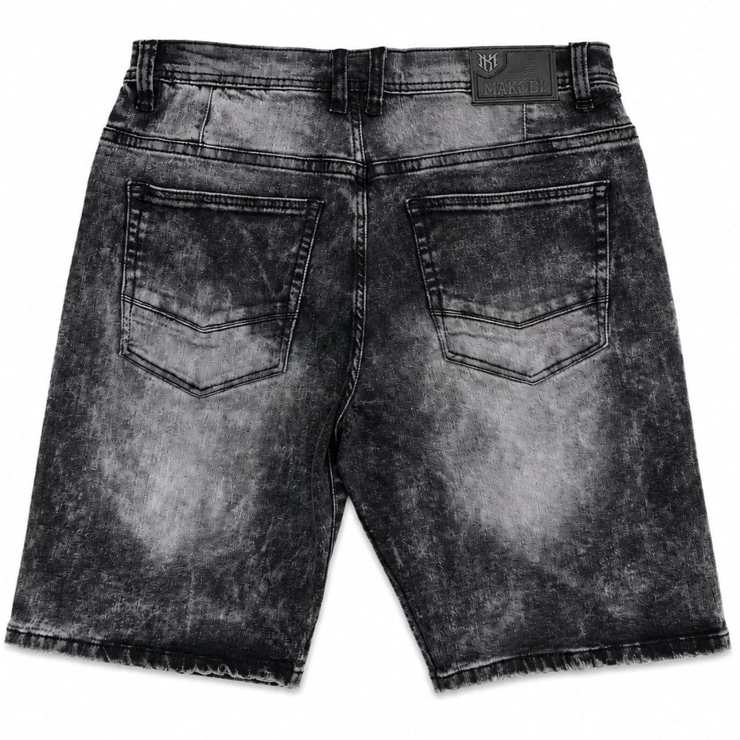 M613 Pastoni Denim Shorts - Black Wash Shorts Makobi Jeans USA