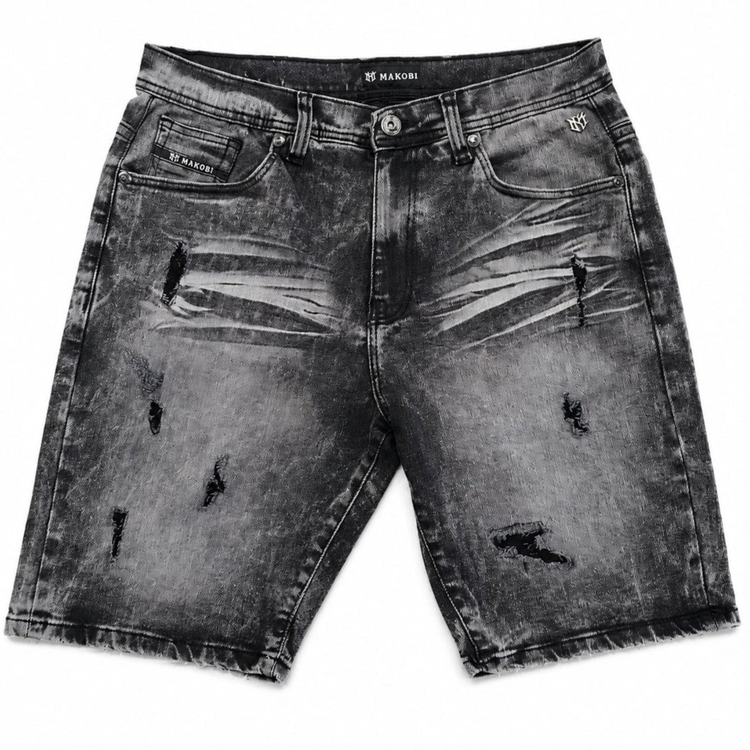 M613 Pastoni Denim Shorts - Black Wash Shorts Makobi Jeans USA