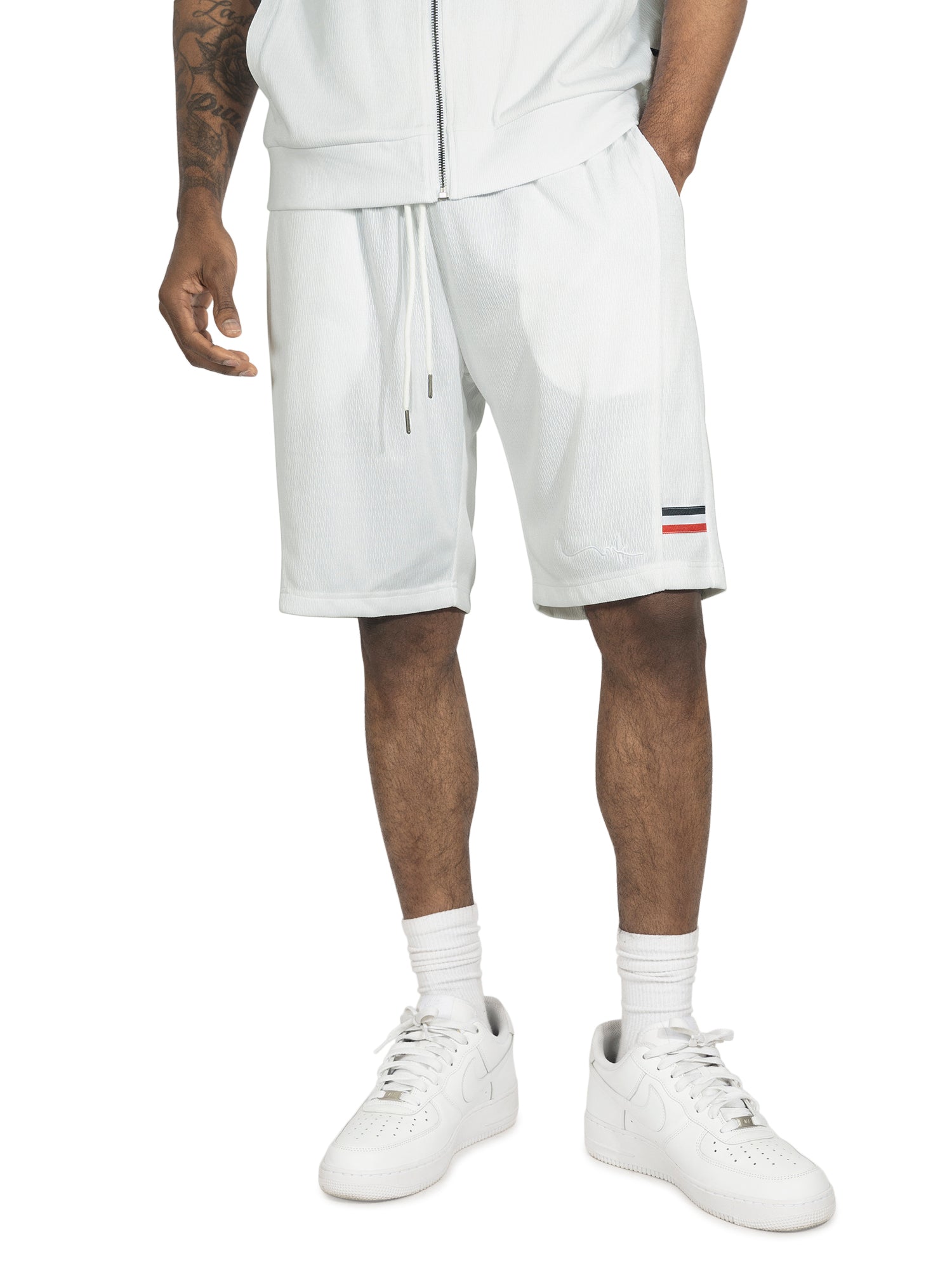 TEEK - M428 Moreli Knit Short Sets - White SET TEEK MJ