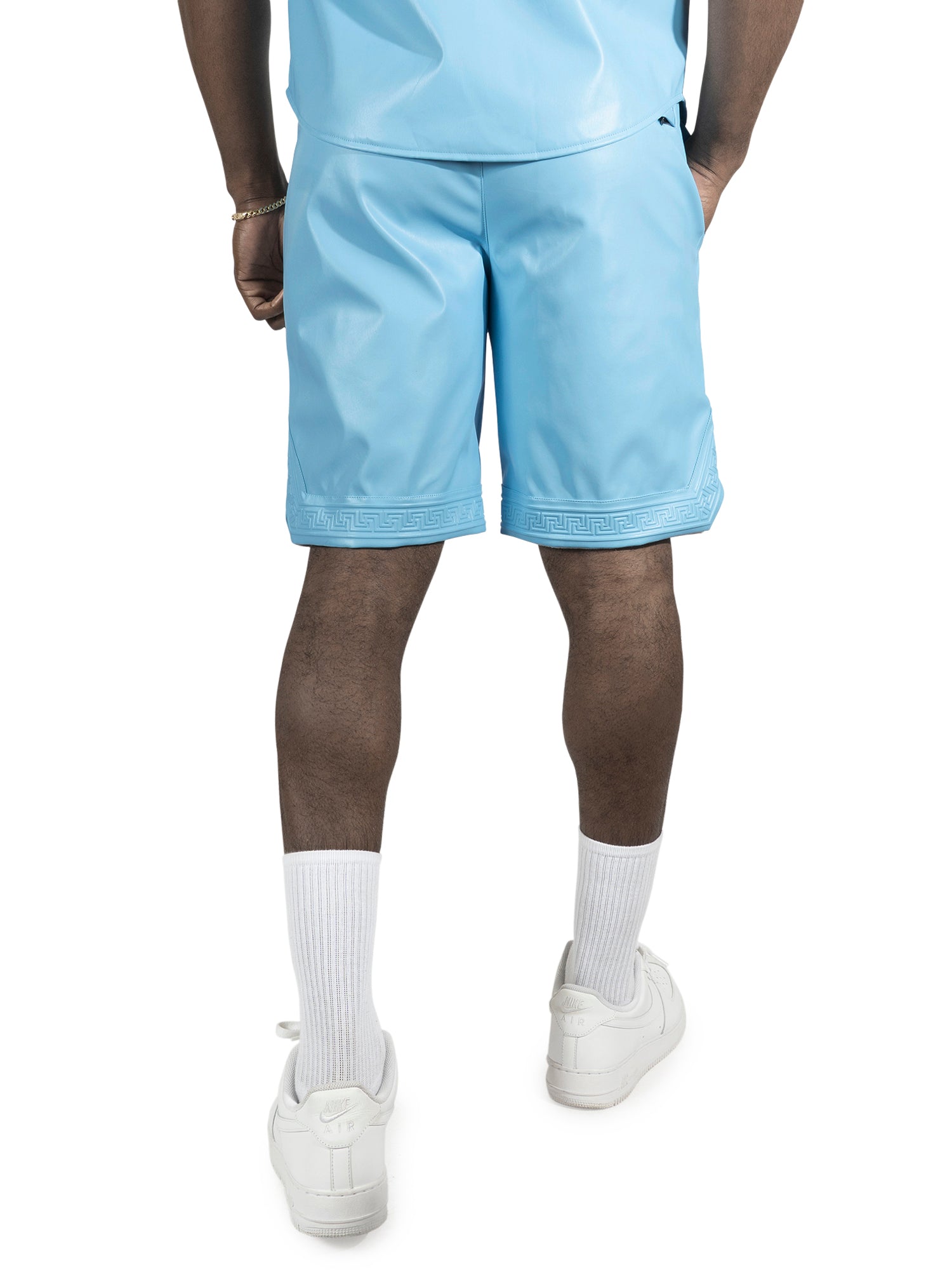 TEEK - M629 Belluci Vegan Leather Shorts - Blue SHORTS TEEK MJ