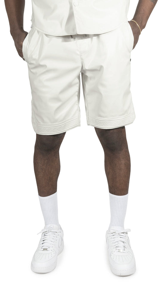 TEEK - M629 Belluci Vegan Leather Shorts - White SHORTS TEEK MJ