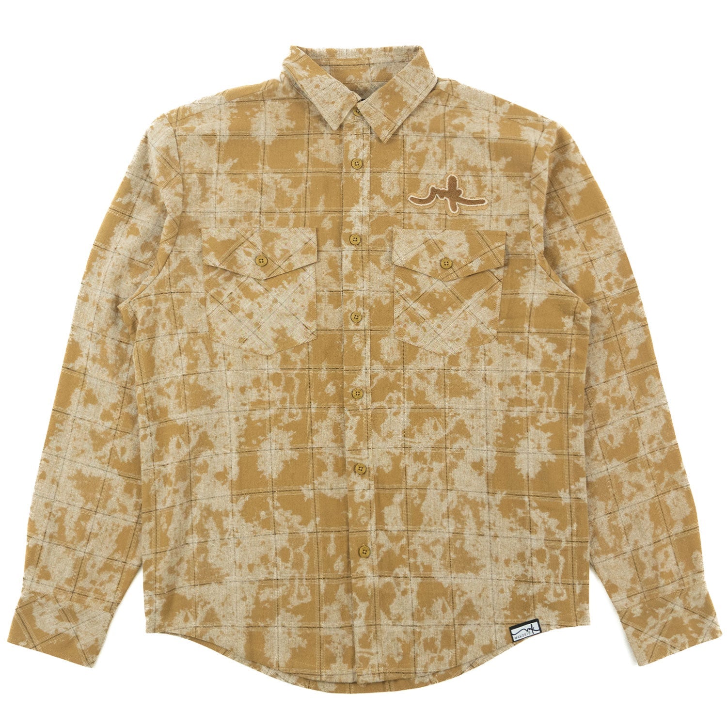 TEEK - M837 Berteli Acid Plaid Shirt - Mocha TOPS TEEK MJ M MOCHA